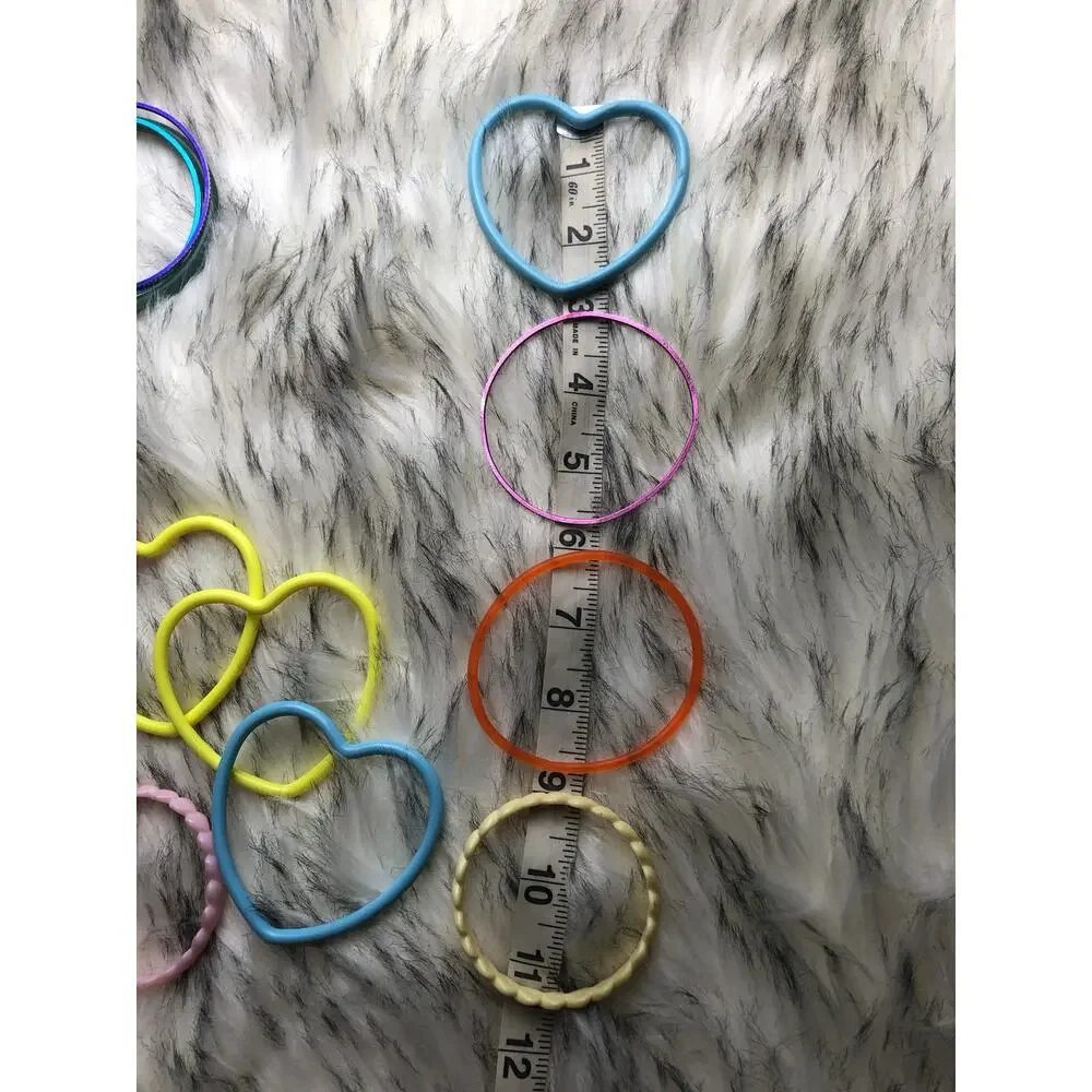 Vintage 1980s 80s Plastic Heart Bangles & Mixed Bracelets Lot